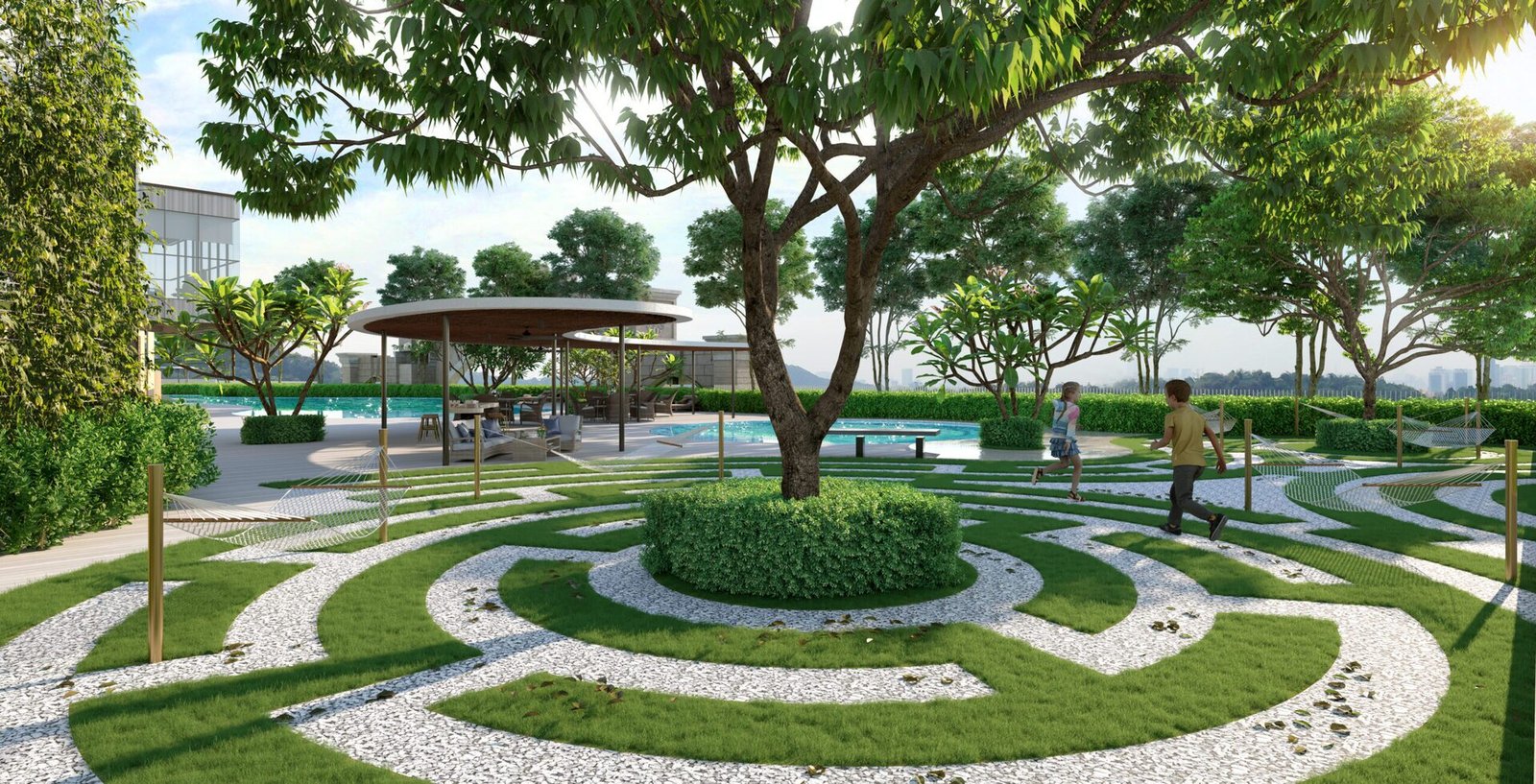 Hammock Garden on the podium at D'Tessera Residences by Mightyprop Sdn Bhd, EXSIM Group, Central Park Damansara, Damansara Perdana, Petaling Jaya, Selangor
