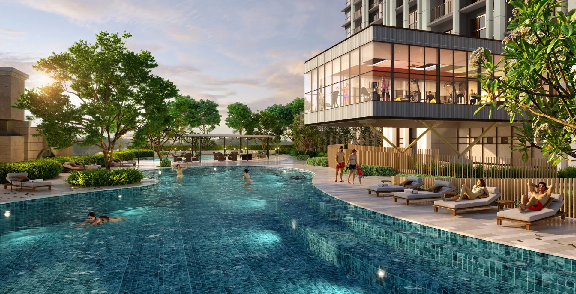 Podium facilities deck at D'Tessera Residences by Mightyprop Sdn Bhd, EXSIM Group, Central Park Damansara, Damansara Perdana, Petaling Jaya, Selangor