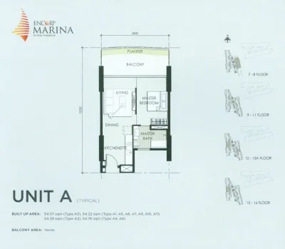 Encorp Marina @ Puteri Harbour Unit A official floor plan — Developer's official typical-floor plan