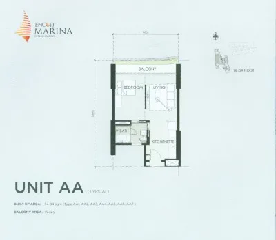Encorp Marina @ Puteri Harbour Unit AA official floor plan — Developer's official typical-floor plan