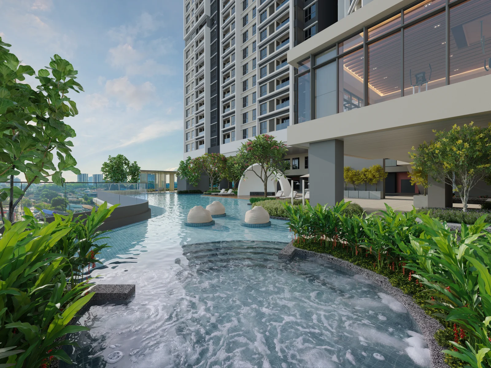 Infinity pool on Level 12 at LUNAR Seputeh by MRCB Seputeh Land Sdn Bhd, MRCB Land, within 9 Seputeh, Old Klang Road, Kuala Lumpur