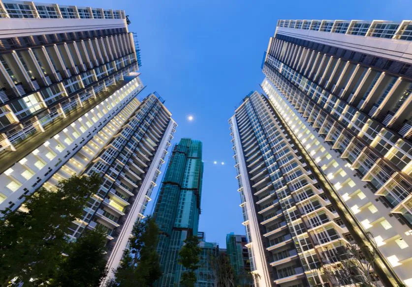 Medini Signature Looking up at the tower facades