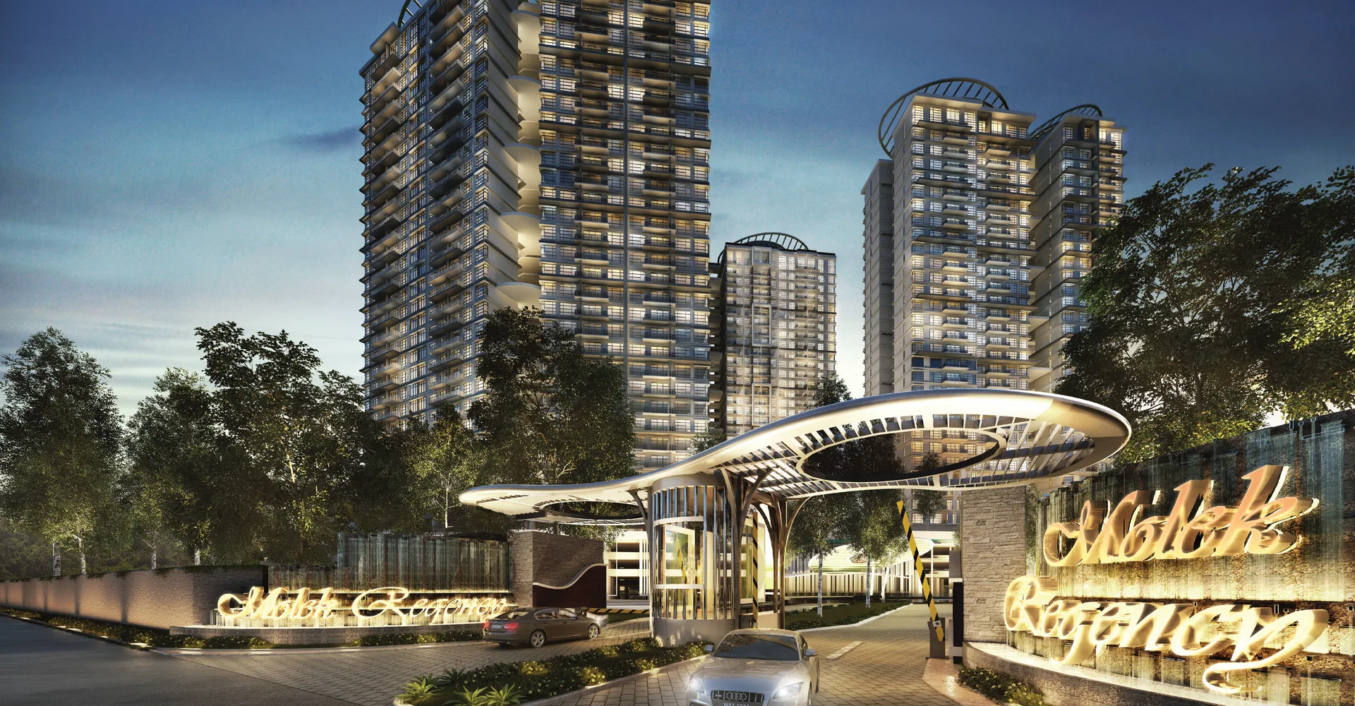 Molek Regency Towers and main entrance