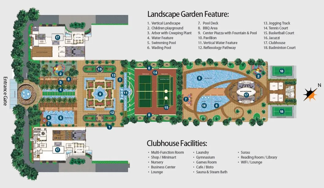 Palazio Landscape and clubhouse facilities plan