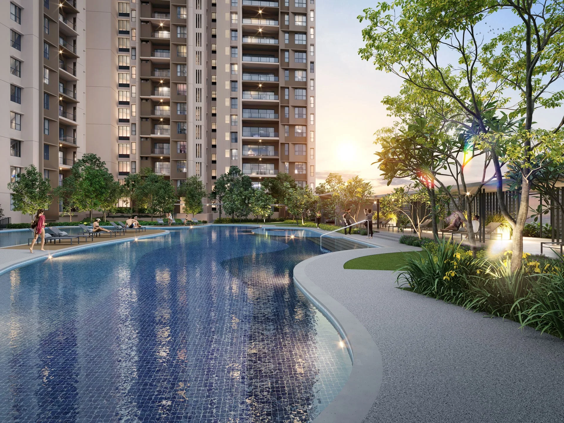 Lap pool on the Level 9 recreational hub at Ayanna Resort Residence by Chin Hin Group Property, Bukit Jalil, Kuala Lumpur