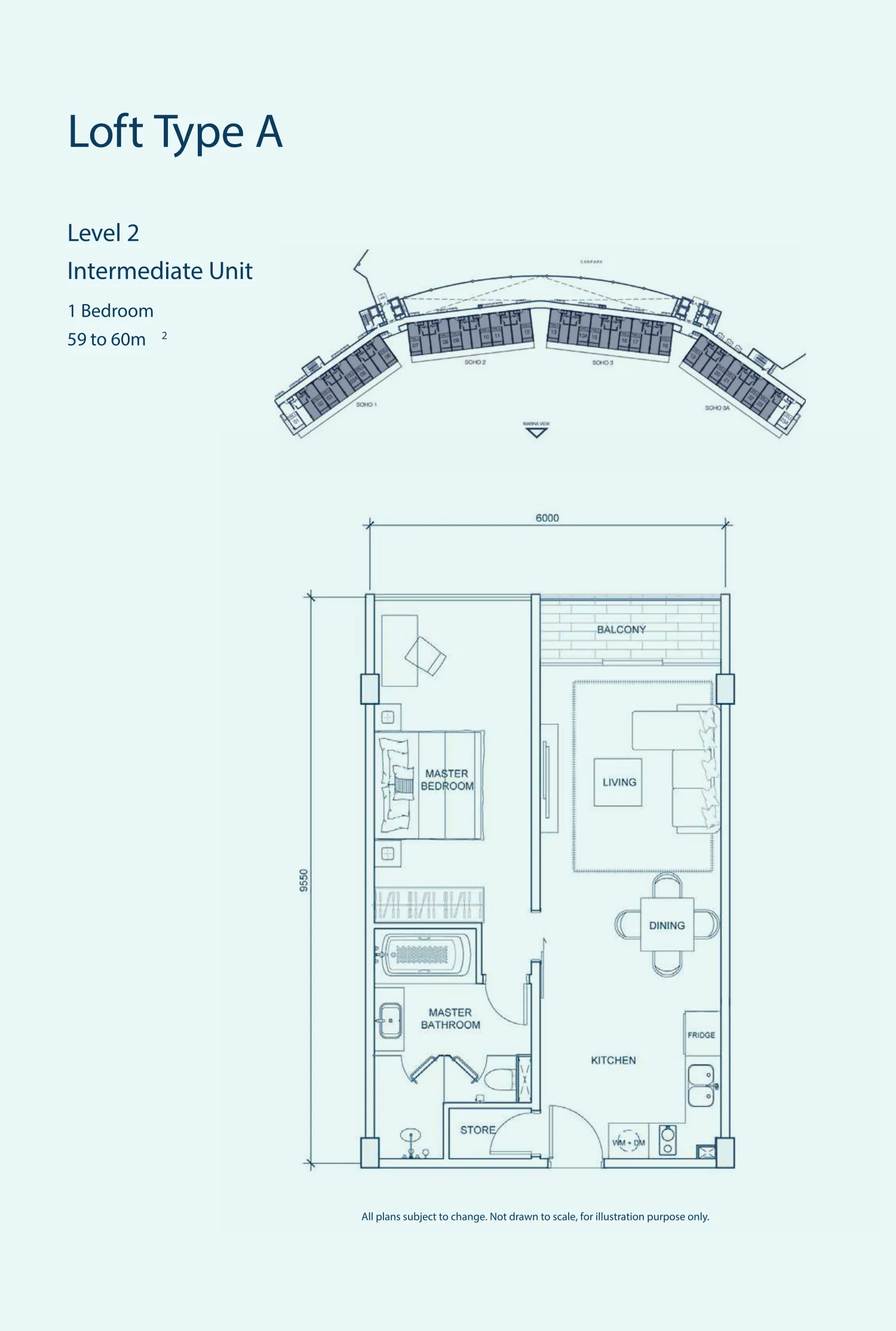 Puteri Cove Residences SOHO Type A intermediate lot official floor plan