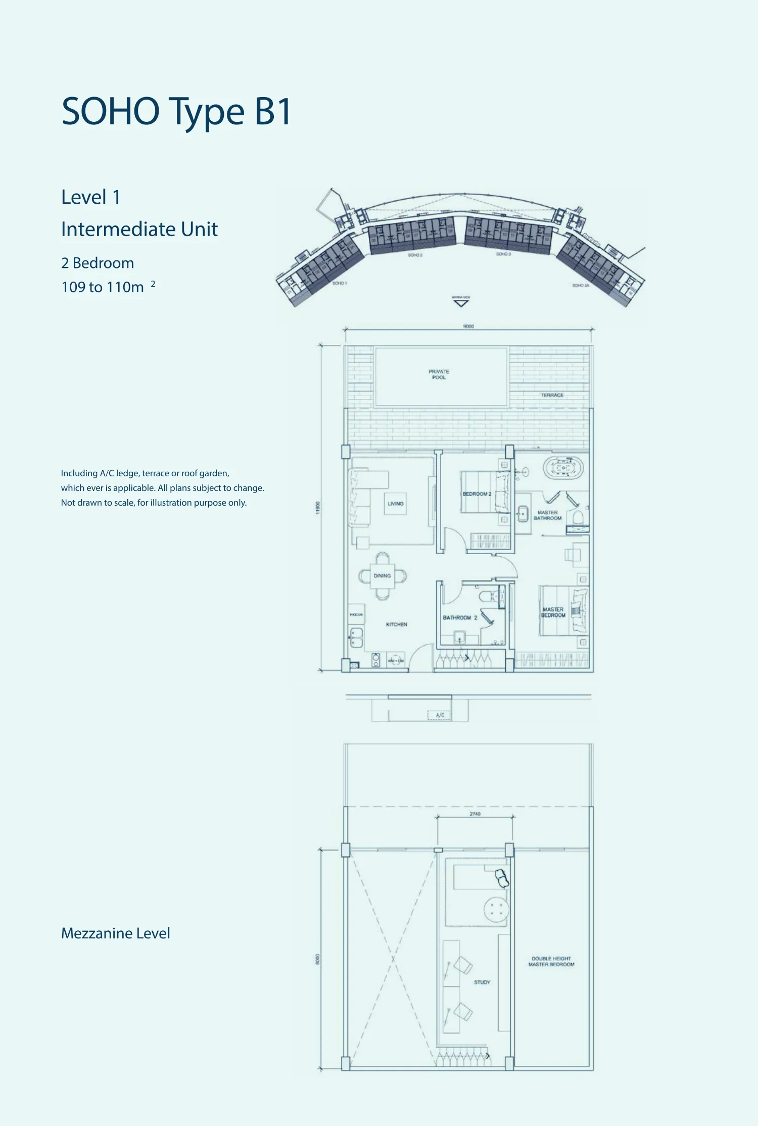 Puteri Cove Residences SOHO Type B1 intermediate lot official floor plan