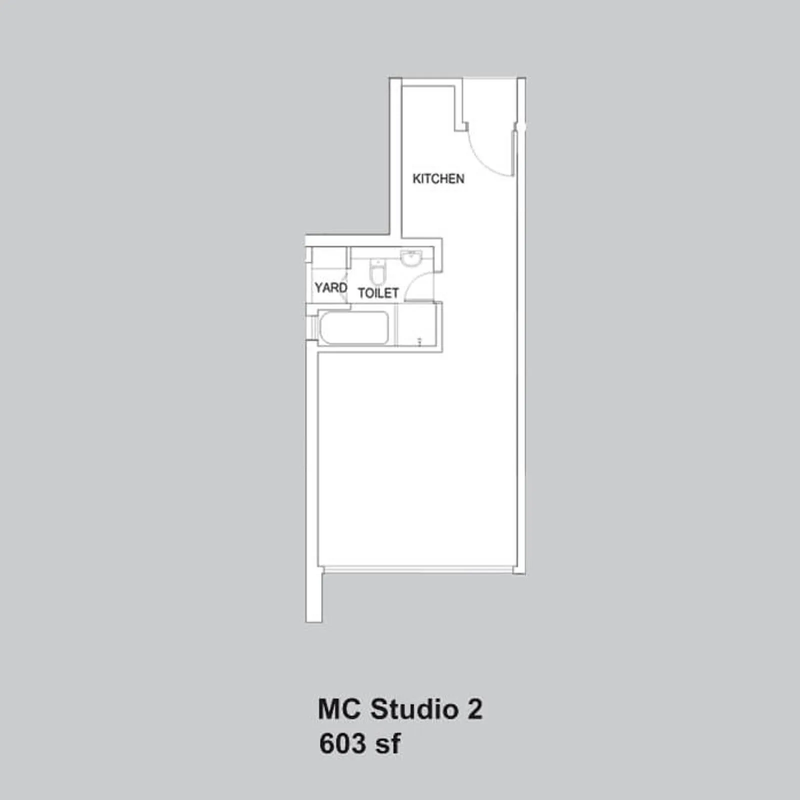 Setia Sky88 MC Studio 2 official floor plan — 603 sq ft · studio 1 bath