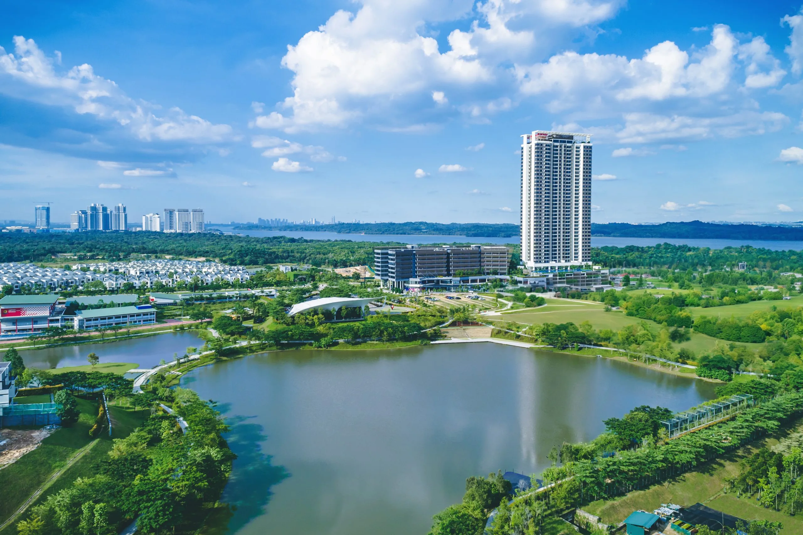 Sunway Citrine Residences @ Sunway Iskandar Aerial view beside Emerald Lake