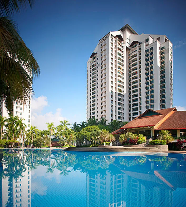 The Straits View Condominium Poolside view