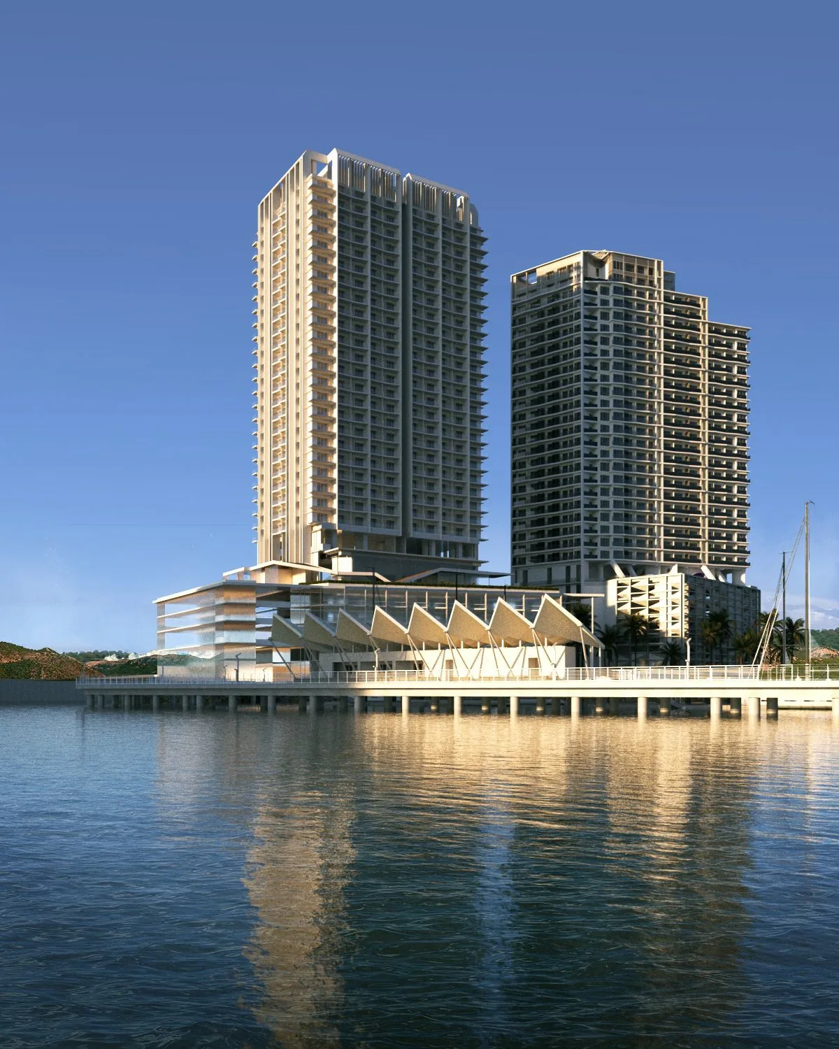沙巴亚庇 The Peninsula Agate Tower 与 Aris Tower Aris Tower 与 Agate Tower 并立的效果图