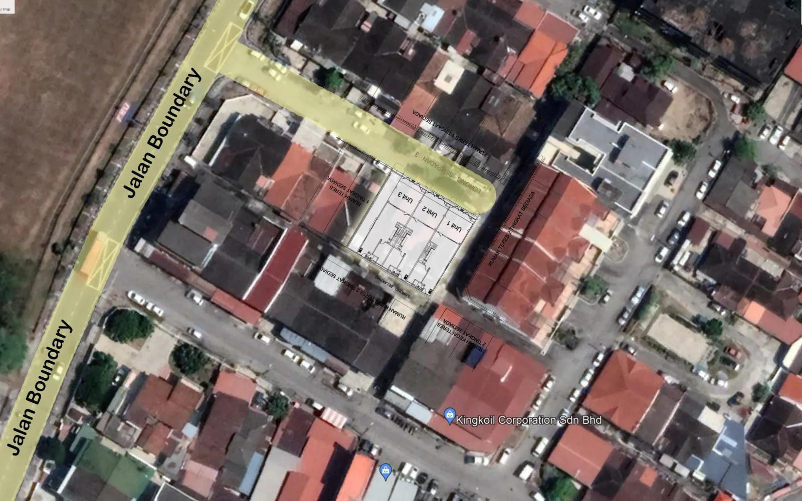 Air Itam 3-Storey Terrace 三个地段位于 Lorong Sempadan 3,接 Jalan Boundary,槟城亚依淡