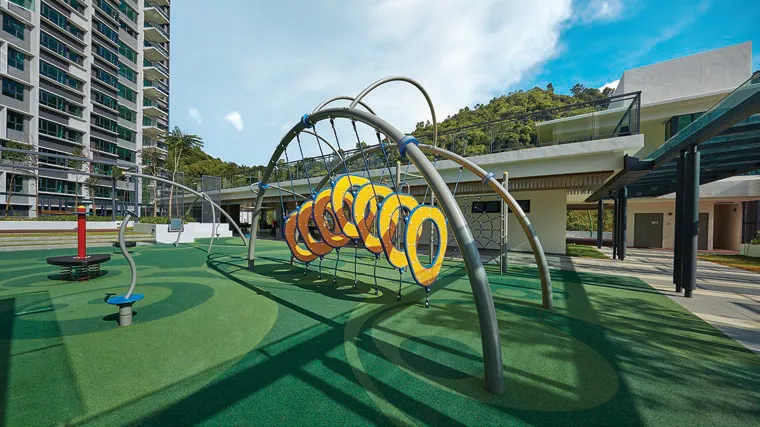 Alila 2 outdoor children's playground on the facilities podium, Tanjung Bungah — actual photo