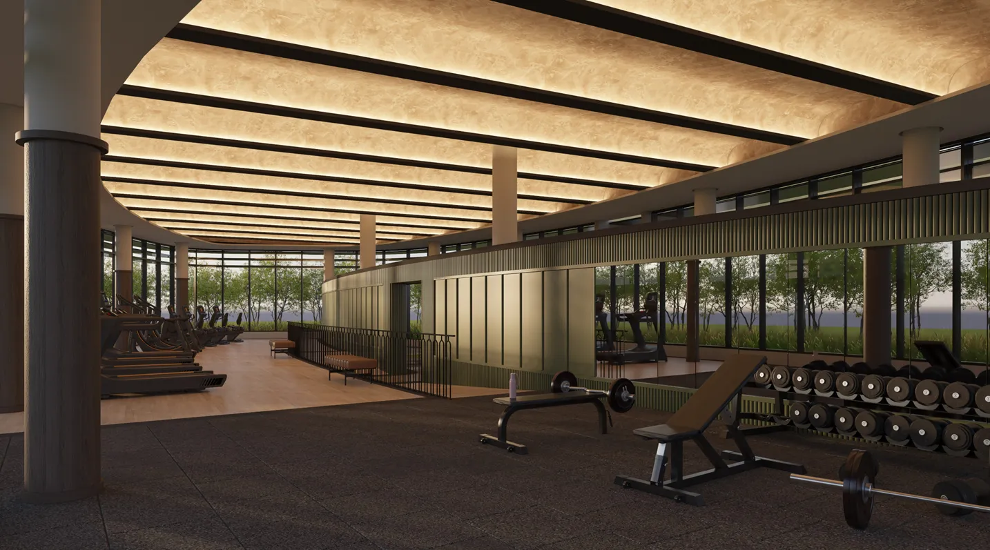AndaBreeze Residences Fitness Lab gym with cardio and strength zones, Batu Kawan — artist's impression