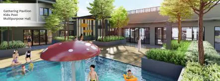 Aralia Park 六楼儿童泳池与聚会亭效果图