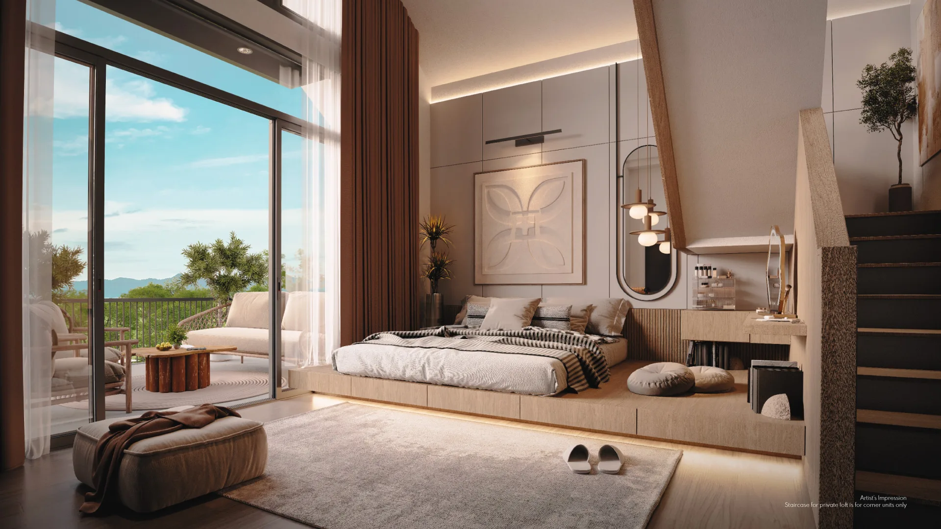 Master bedroom (artist’s impression) at Araya Garden, Ayuria Place, Alamesra, Kota Kinabalu, Sabah