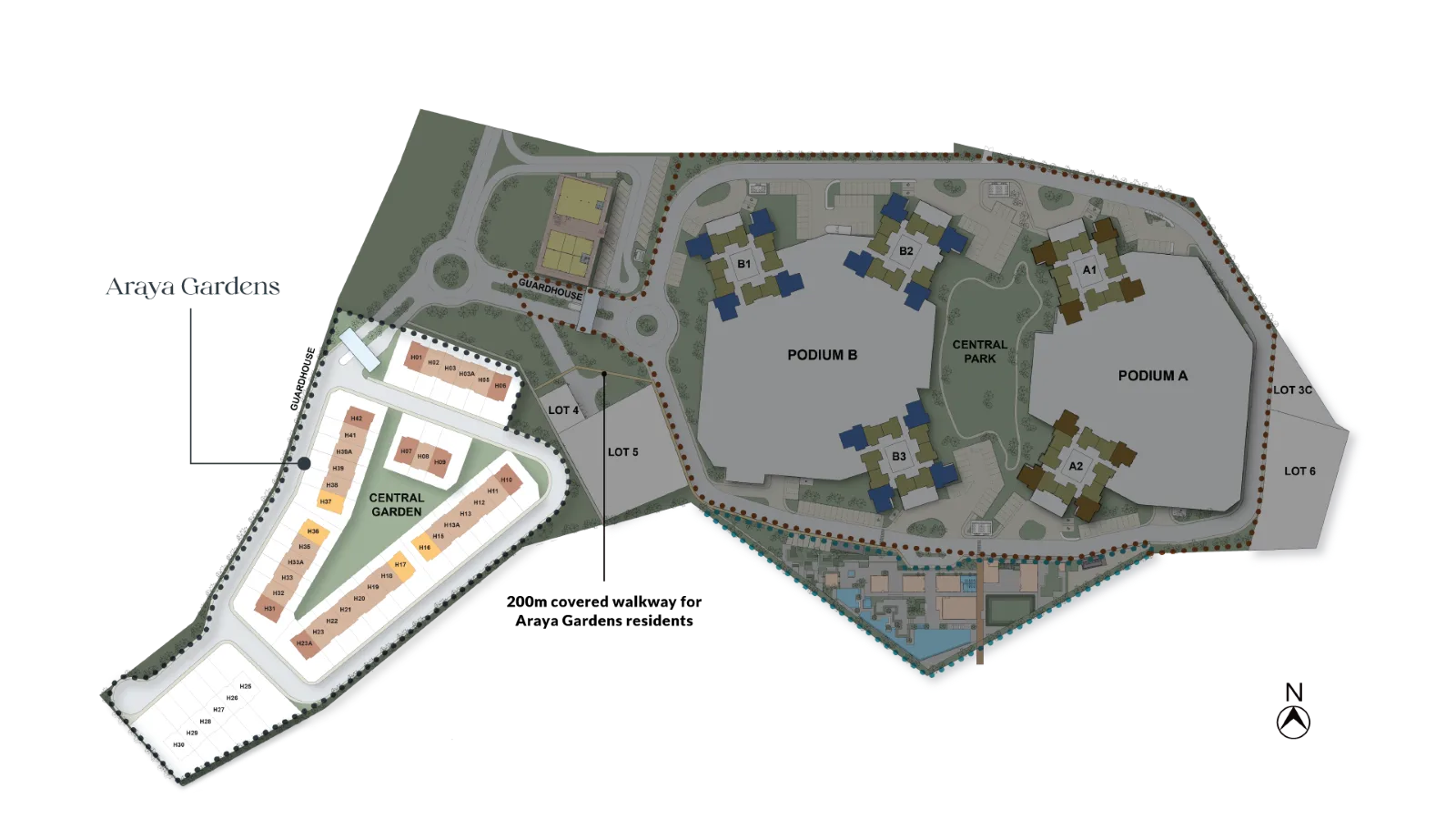 Araya Gardens within the Ayuria Place masterplan at Araya Garden, Ayuria Place, Alamesra, Kota Kinabalu, Sabah