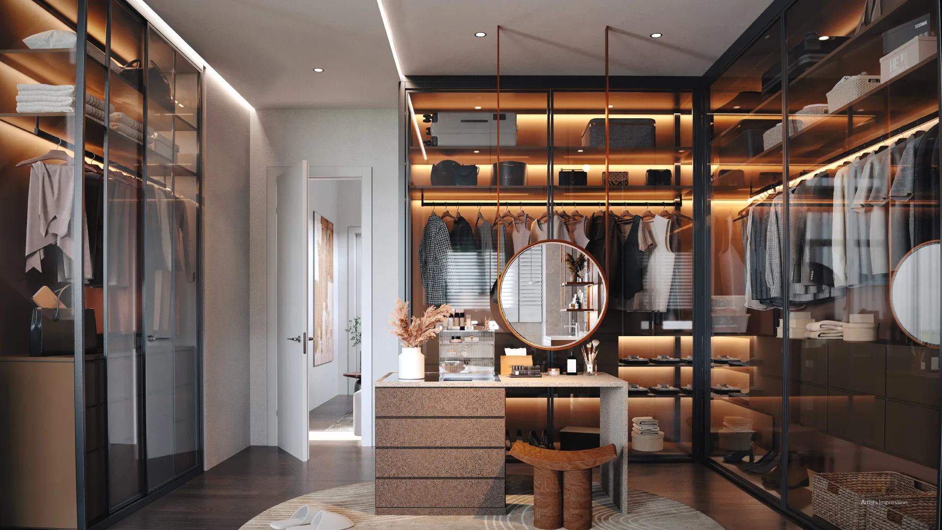 Walk-in closet (artist’s impression) at Araya Garden, Ayuria Place, Alamesra, Kota Kinabalu, Sabah