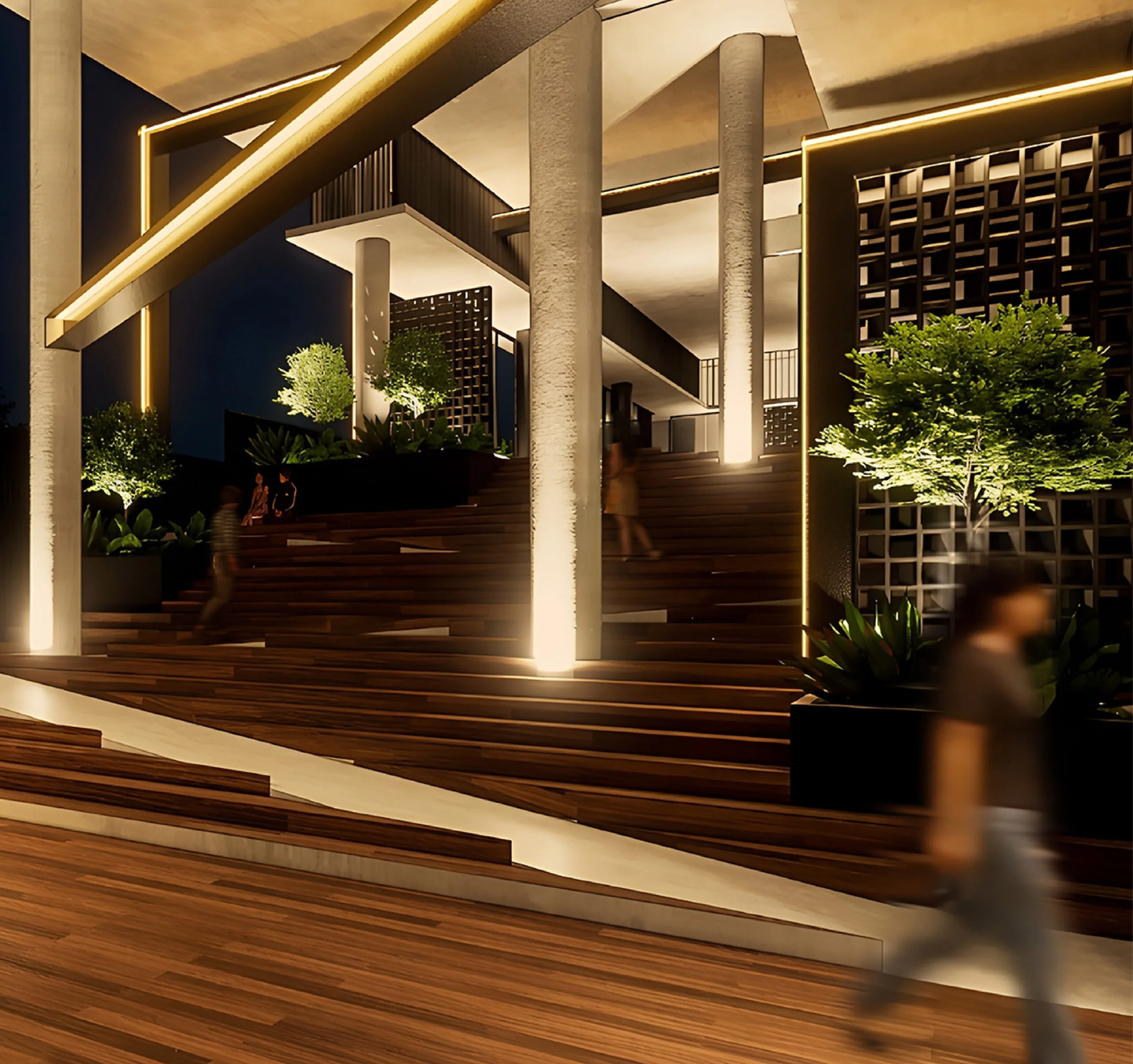 Grand staircase up to the Level 1 lobby at Arus Nova, Jalan Tanjung Aru, Kota Kinabalu, Sabah