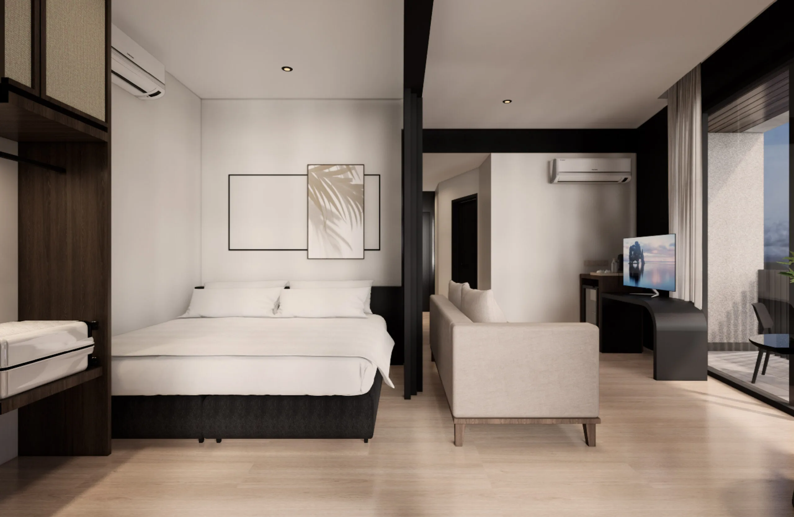 Type C two-bedroom suite interior at Arus Nova, Jalan Tanjung Aru, Kota Kinabalu, Sabah