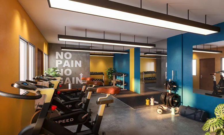 Aston Minka Residences fitness room, about 8.8 m by 4.8 m, Bukit Mertajam — artist's impression