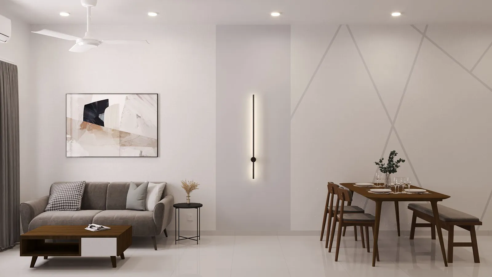 Aston Minka Residences 950 sq ft unit living area interior design concept, Bukit Mertajam — artist's impression