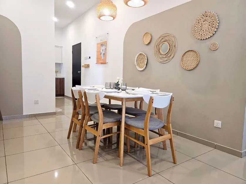 Aston Minka Residences show unit dining area, actual photograph, Bukit Mertajam