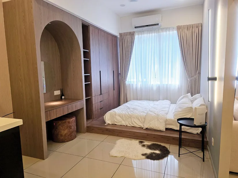 Aston Minka Residences show unit dual-key studio bedroom, actual photograph, Bukit Mertajam