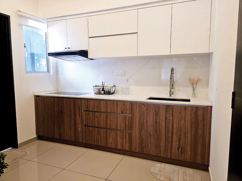 Aston Minka Residences show unit kitchen, actual photograph, Bukit Mertajam
