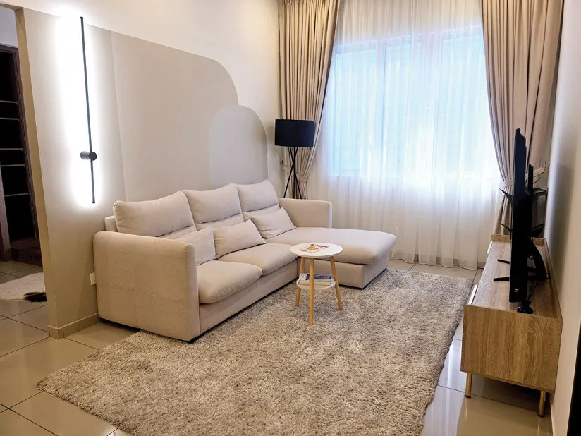 Aston Minka Residences show unit living area, actual photograph, Bukit Mertajam