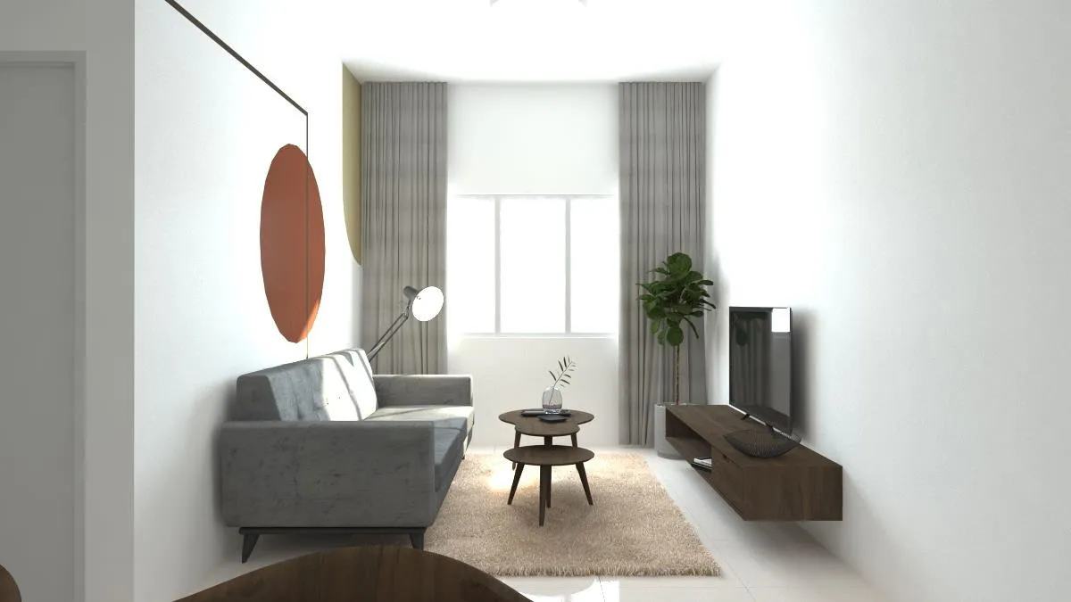 Ayana Residence living hall interior design concept, Butterworth — artist's impression