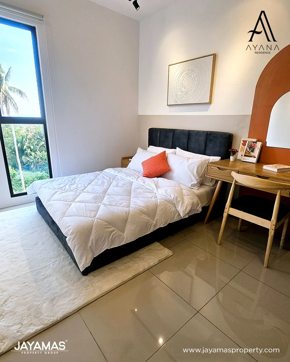 Ayana Residence show unit second bedroom with study desk, Butterworth — actual photo April 2026
