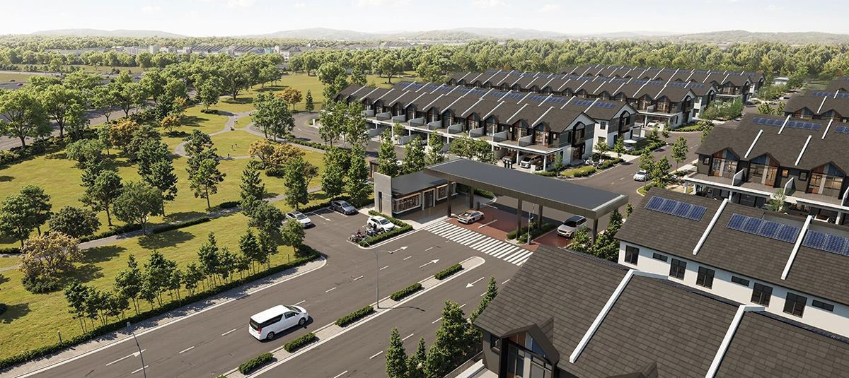 Bandar Layangkasa Phase 8 aerial view of the double-storey terrace precinct, Masai, Pasir Gudang