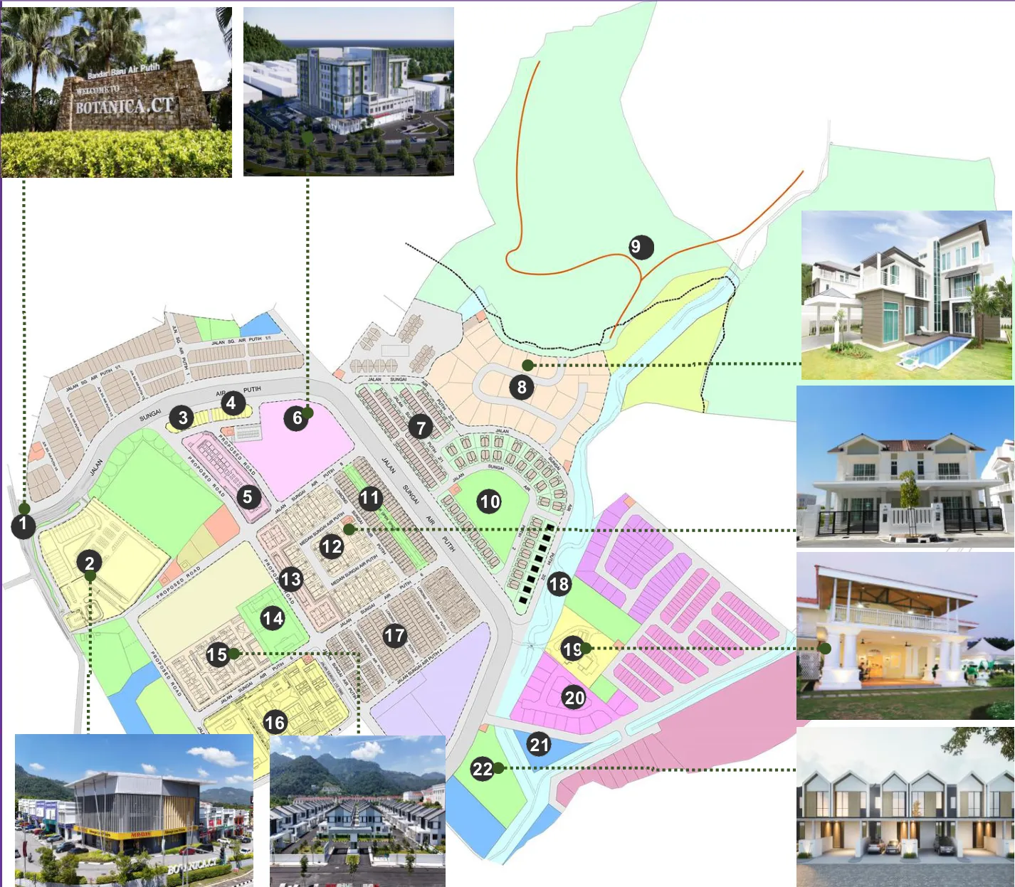 Botanica.CT township master plan with Phase 2 Begonia marked, Balik Pulau, Penang