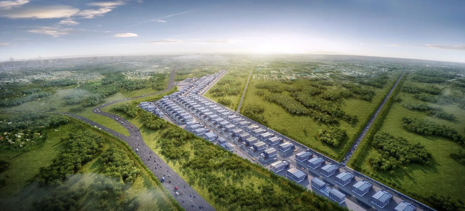 Bertam Signature aerial view of the approx. 116-acre light industrial development, Seberang Perai Utara, Penang — artist's impression