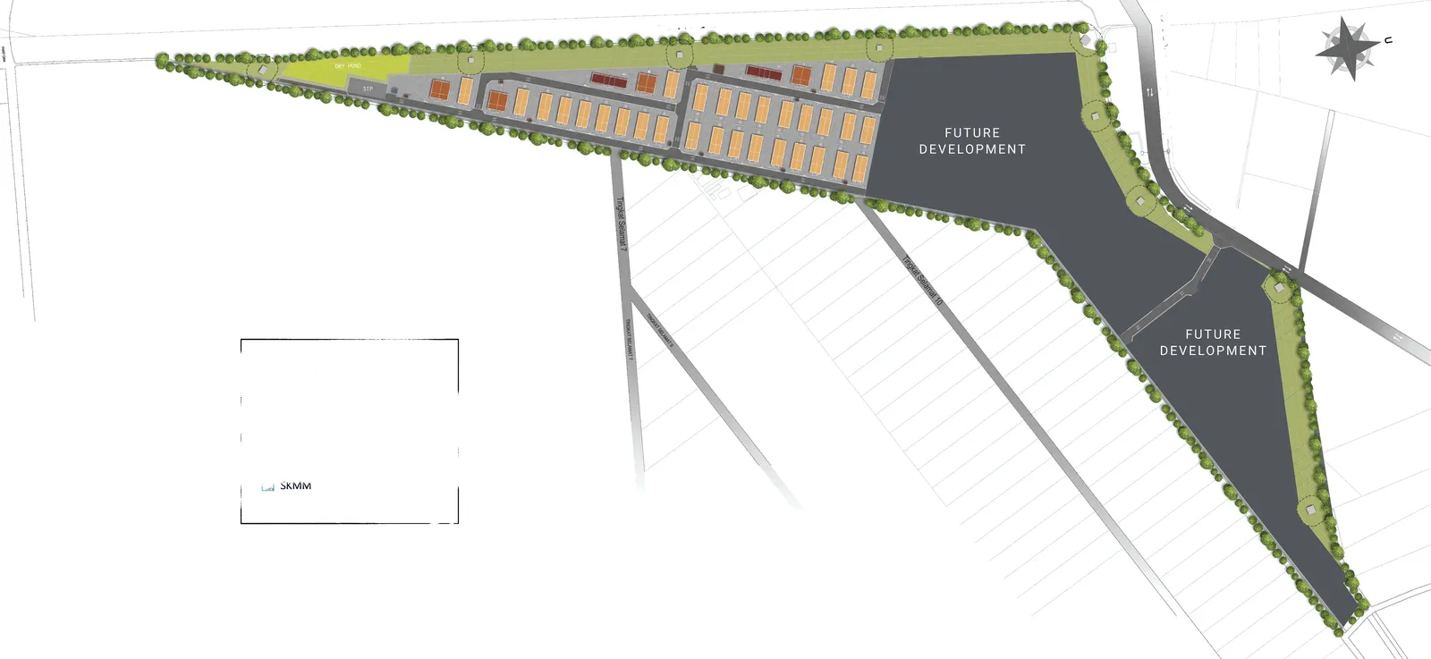 Bertam Signature overall site plan with Phase 1, future development parcels and main entrance off Kg Baru Kubang Menerong, Tasek Gelugor