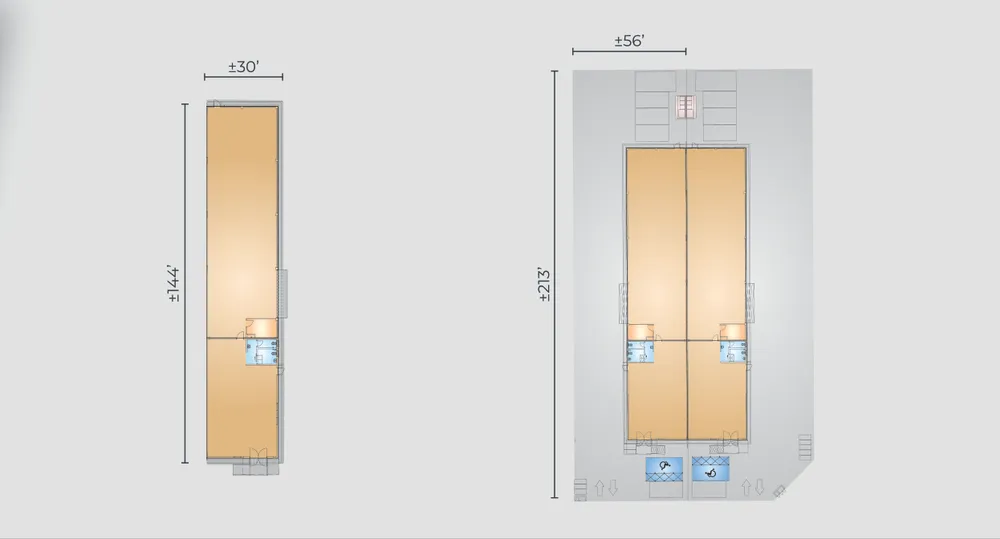 Bertam Signature Type A floor plan — 4,263 sq ft built-up on a ±12,034 sq ft lot, single-storey semi-D factory, Tasek Gelugor, Penang