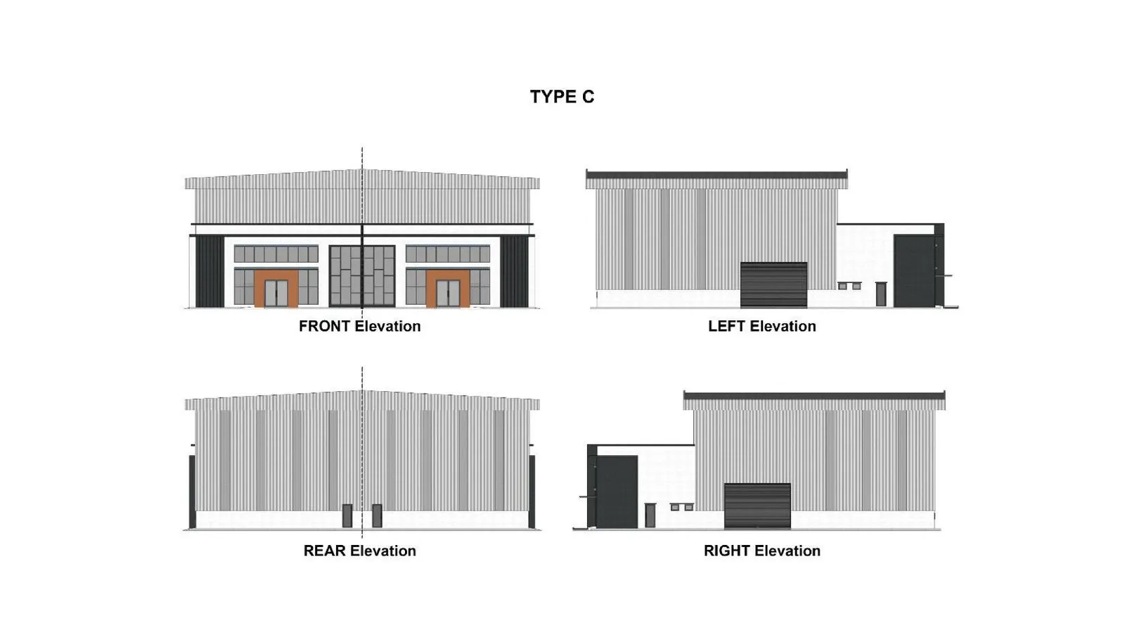 Bertam Signature Type C front, rear, left and right elevations, 49 ft wide, Tasek Gelugor, Penang
