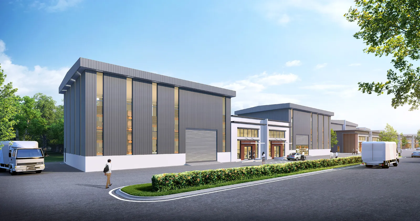 Bertam Signature Type D single-storey semi-detached factory on a 33,807 sq ft lot, Tasek Gelugor, Penang — artist's impression