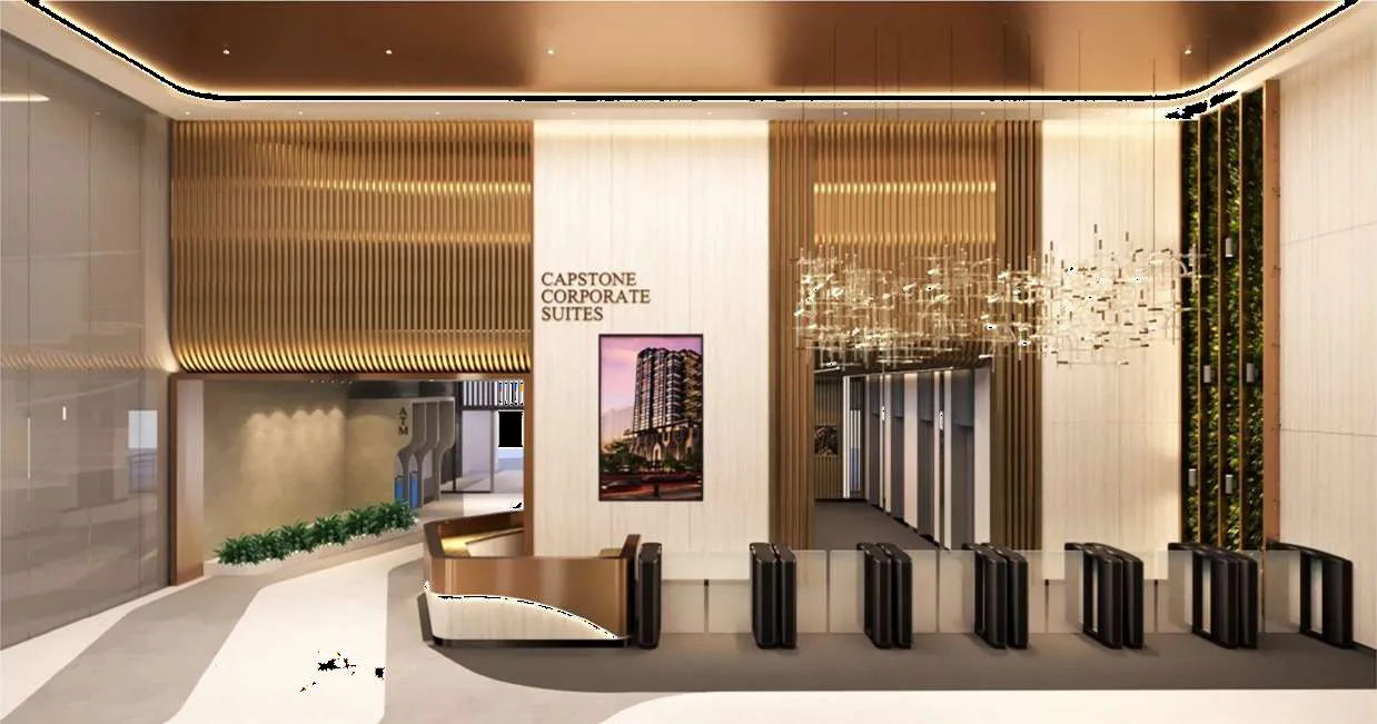 Capstone Corporate Suites 电梯大堂刷卡闸门效果图
