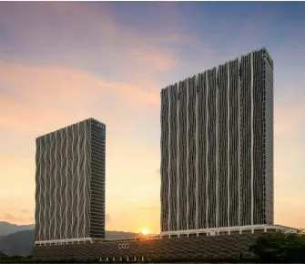 City of Dreams two towers at sunset, Seri Tanjung Pinang, Penang