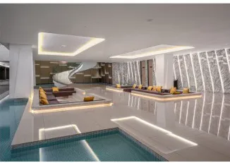 City of Dreams grand lobby with water features, Tanjung Tokong, Penang