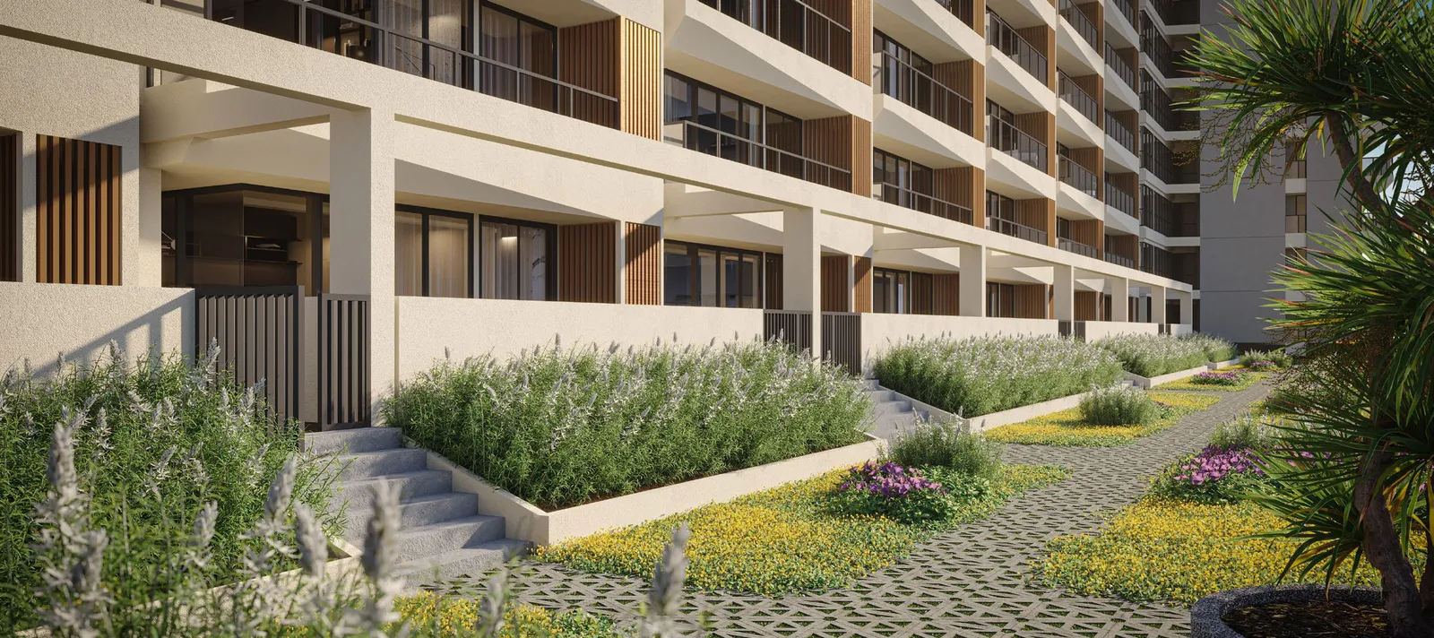 Crown Penang Level 8 leisure lawn beside the garden units, Tanjung Tokong — artist's impression