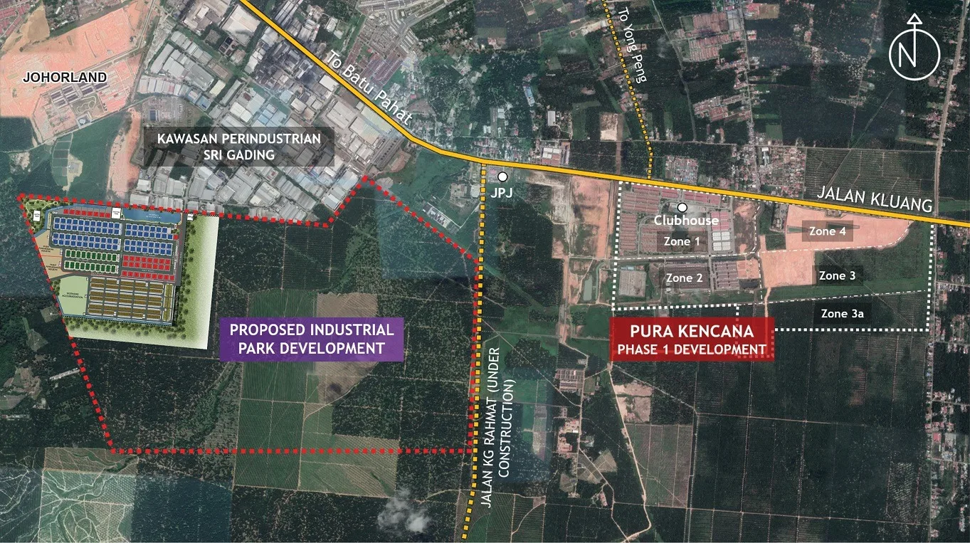 Genting Industrial City 地块位置航拍,峇株巴辖 Sri Gading