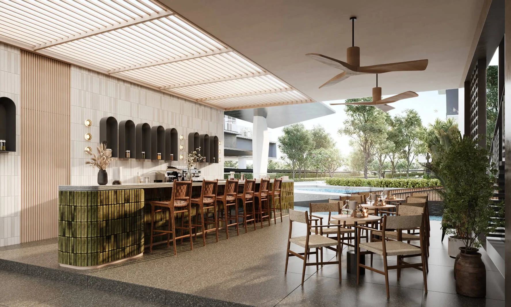 Outdoor café at Grand Meridian, Kepayan, Kota Kinabalu, Sabah