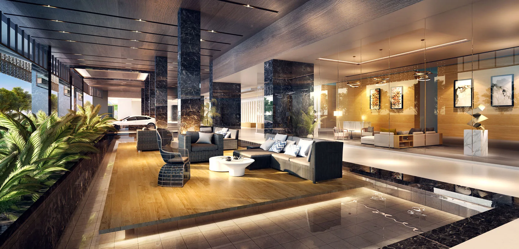 沙巴亚庇 Jalan Lintas Jesselton Twin Towers 落客区休息厅