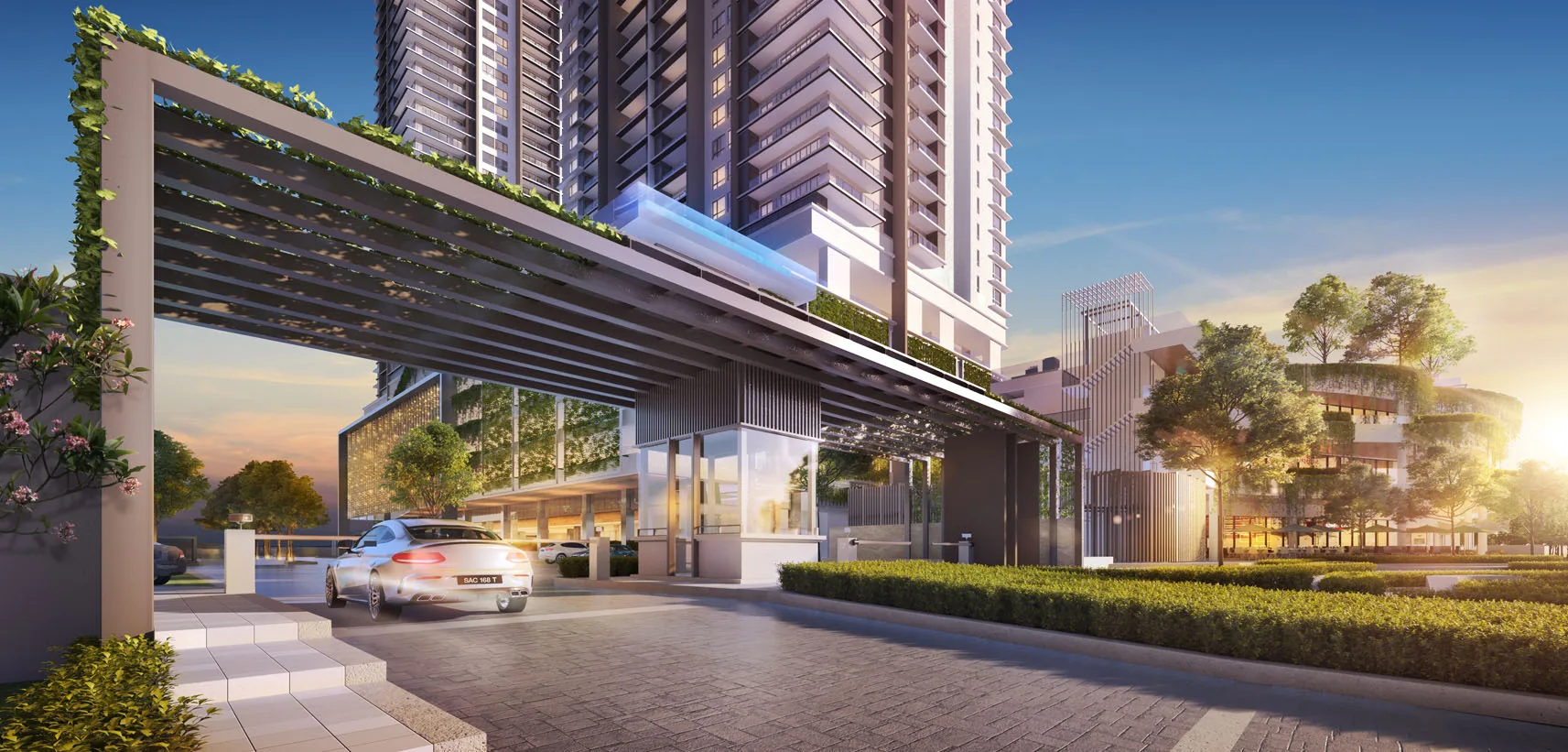 沙巴亚庇 Jalan Lintas Jesselton Twin Towers 抵达车道与主入口