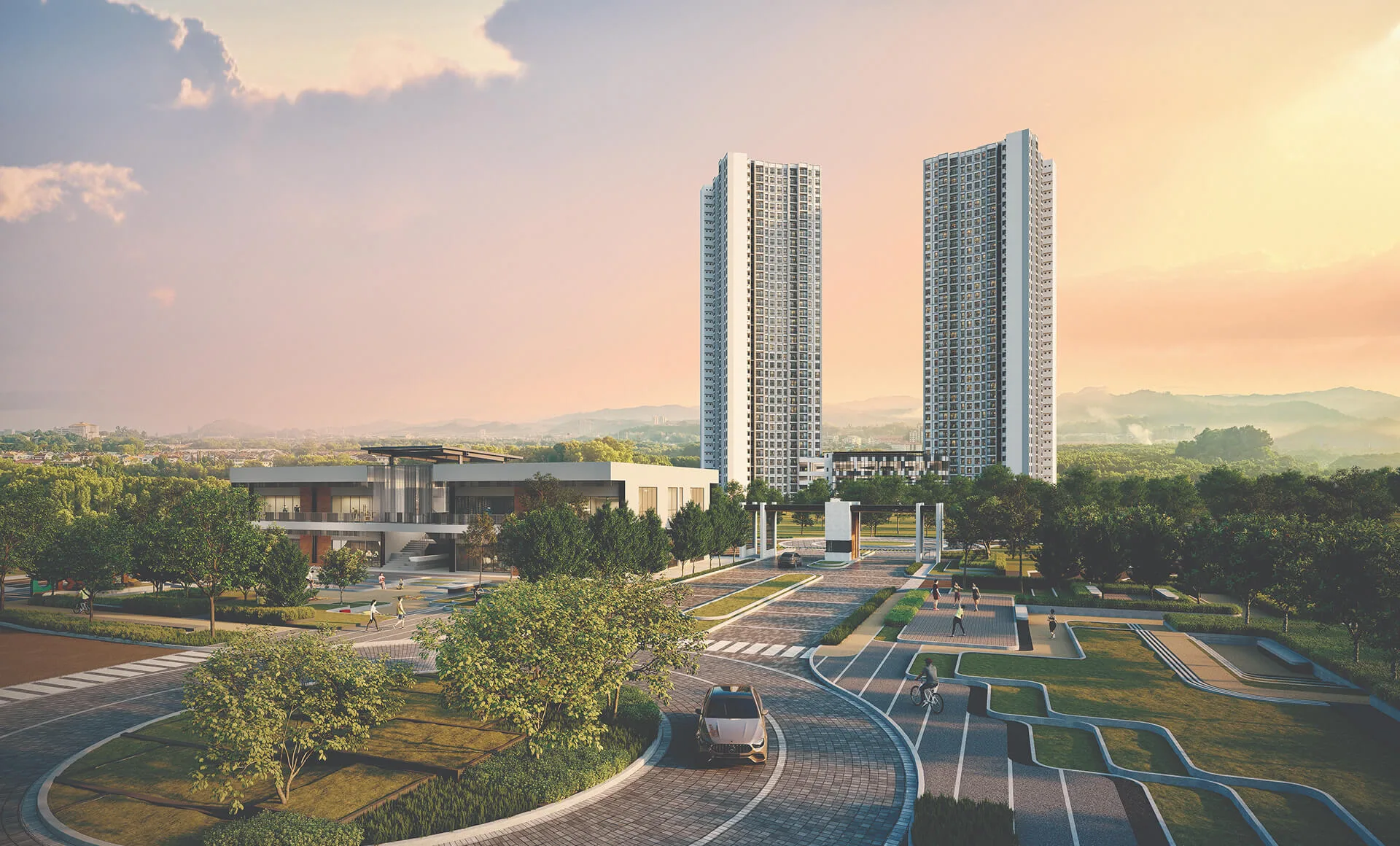 Artist’s impression of Kayana Heights and the Ayuria Place arrival at Kayana Heights, Ayuria Place, Alamesra, Kota Kinabalu, Sabah