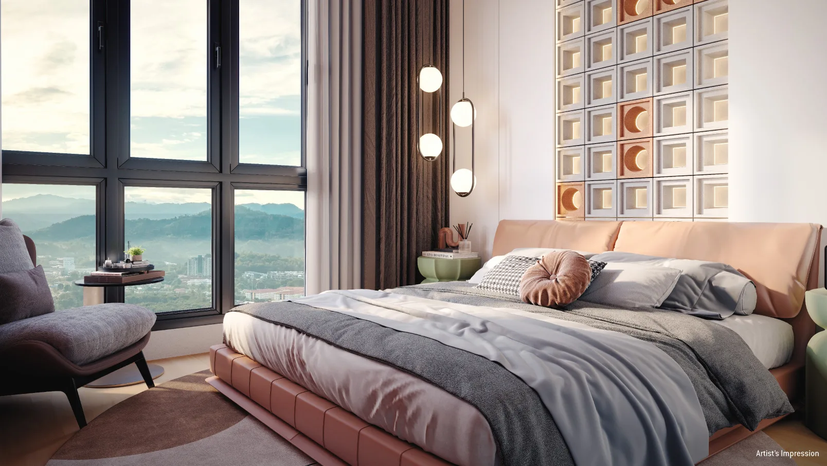 Type C master bedroom (artist’s impression) at Kayana Heights, Ayuria Place, Alamesra, Kota Kinabalu, Sabah