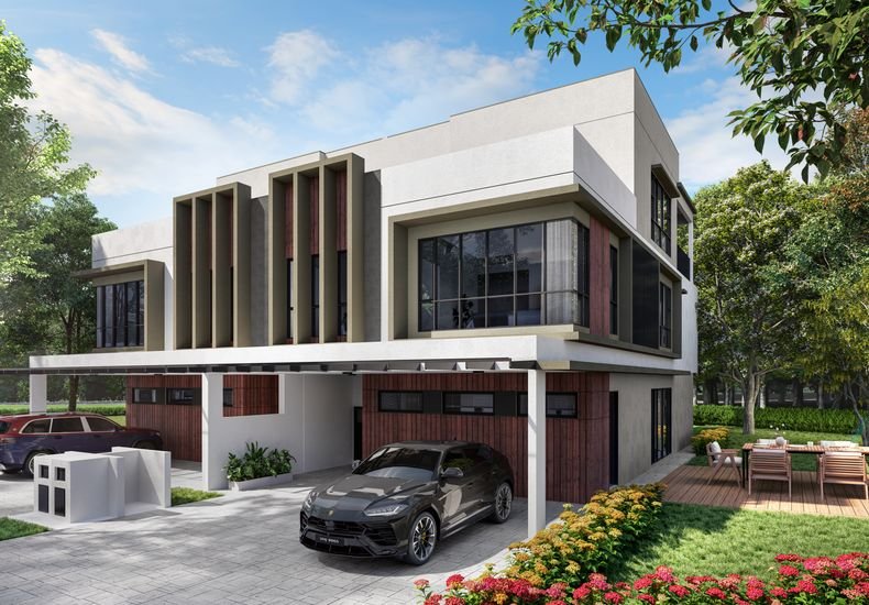 Kew Green Oak house artist’s impression, The Kews, Leisure Farm, Iskandar Puteri